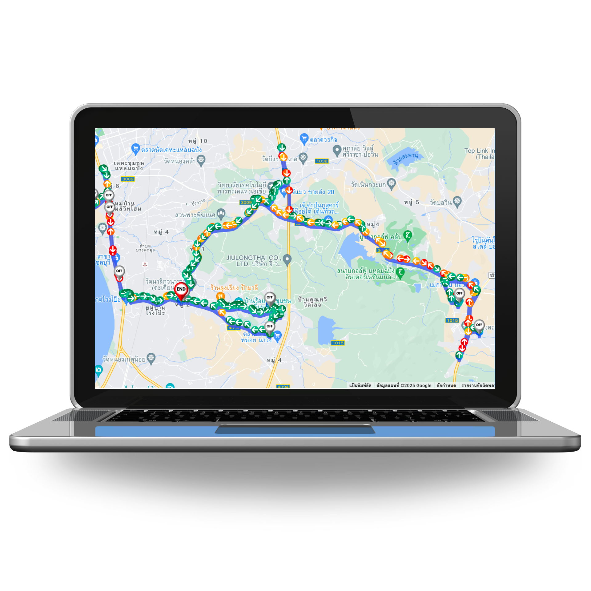 แดชบอร์ดวิเคราะห์ข้อมูลจาก GPS (ความเร็ว/เส้นทาง/เชื้อเพลิง)